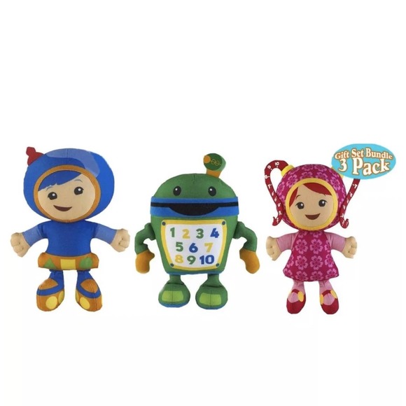 Nickelodeon Toys 3 Pcs Team Umizoomi Plush Set Milli Geo Bot